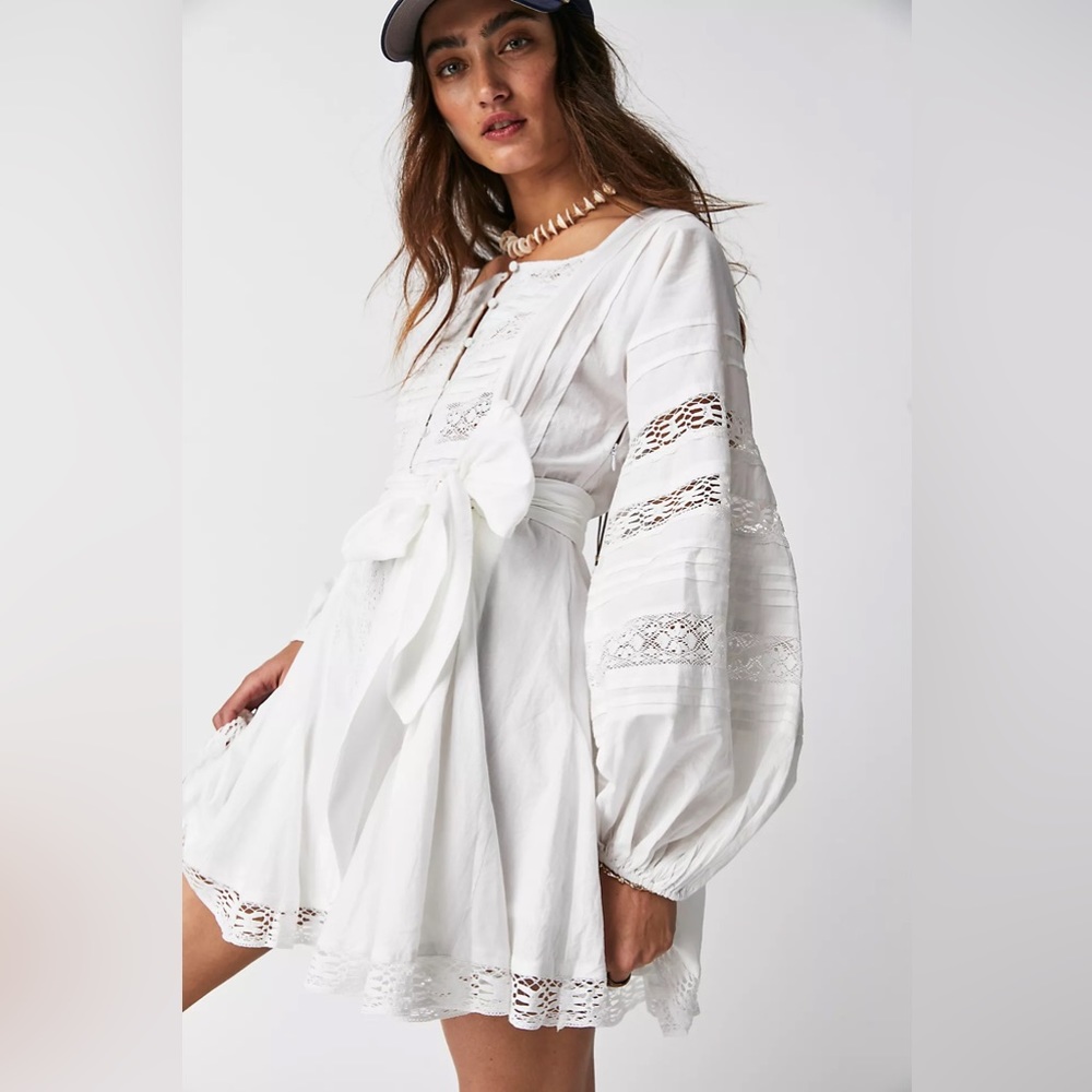 NWT Jen's Pirate Booty Belmont Kelly xs white dress puff sleeve